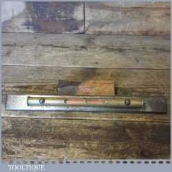 Vintage Engineer’s Brass Spirit Level On 12” Metal Base - Good Condition