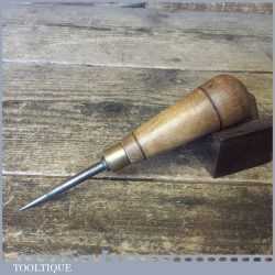 Vintage Leatherworking Heavy Duty Bradawl Beech Handle - Good Condition