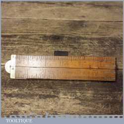 Vintage Dutch 24” Boxwood Brass Folding Ruler - Good Condition