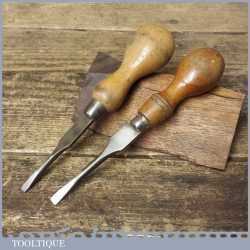 2 No: Vintage Cabinet Makers Beechwood Screwdrivers - Fully Refurbished