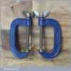 Vintage Pair Of 4” Record Heavy Duty G Clamps - Good Condition