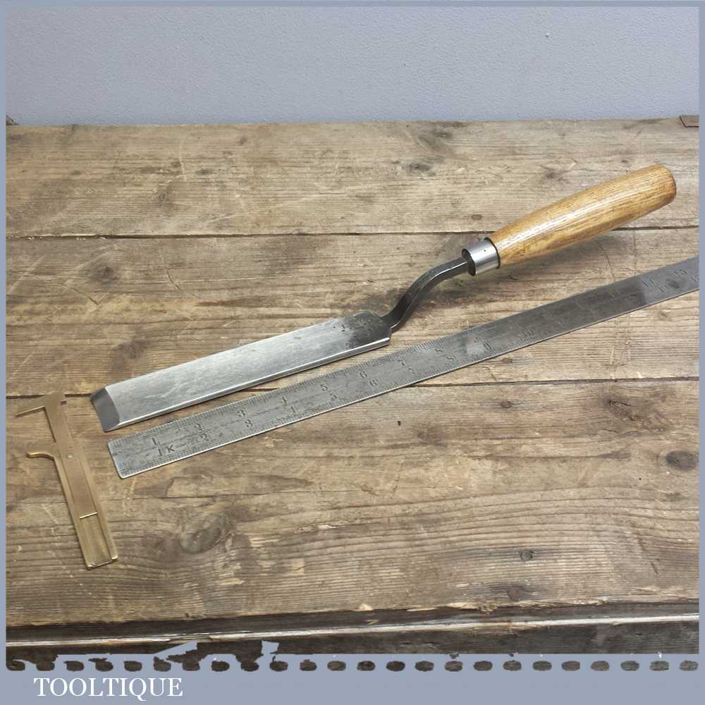 Vintage 1 1/4" Wide Cranked Paring Gouge Chisel By MARPLES & SONS