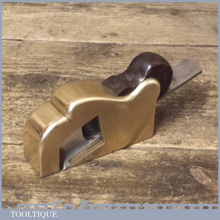 Antique Brass Bullnose Rabbet Plane Steel Front Sole Good Condition