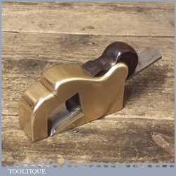 Antique Brass Bullnose Rabbet Plane Steel Front Sole - Good Condition