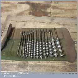 Vintage Ridgeway Set 15 No: Double Spur Screw Auger Bits 3/16” – 1 ¼”