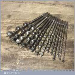 Vintage Set 13 No: Double Spur Screw Auger Bits 1/4” – 1 1/8"
