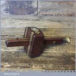 Vintage Marples Rosewood Brass Mortice Gauge With Screw Adjustment