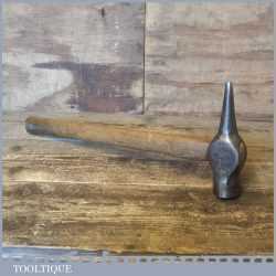 Unusual Vintage Blacksmiths Round And Tapered Headed Hammer - Refurbished