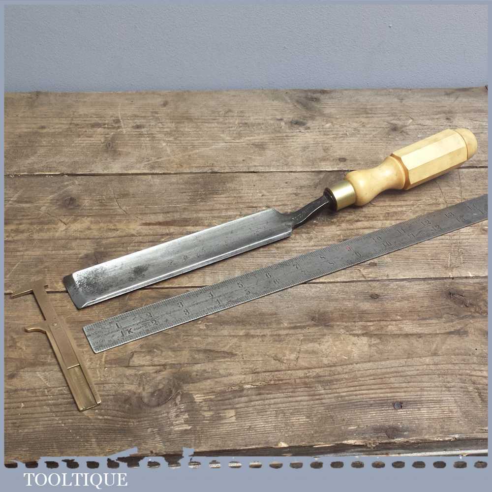 Vintage 1 1/2" Wide Cranked Paring Gouge Chisel By MARPLES & SONS