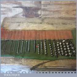 Set 19 No: Vintage Double Spur Screw Auger Bits Various Makers 3/32” – 1 ¼”