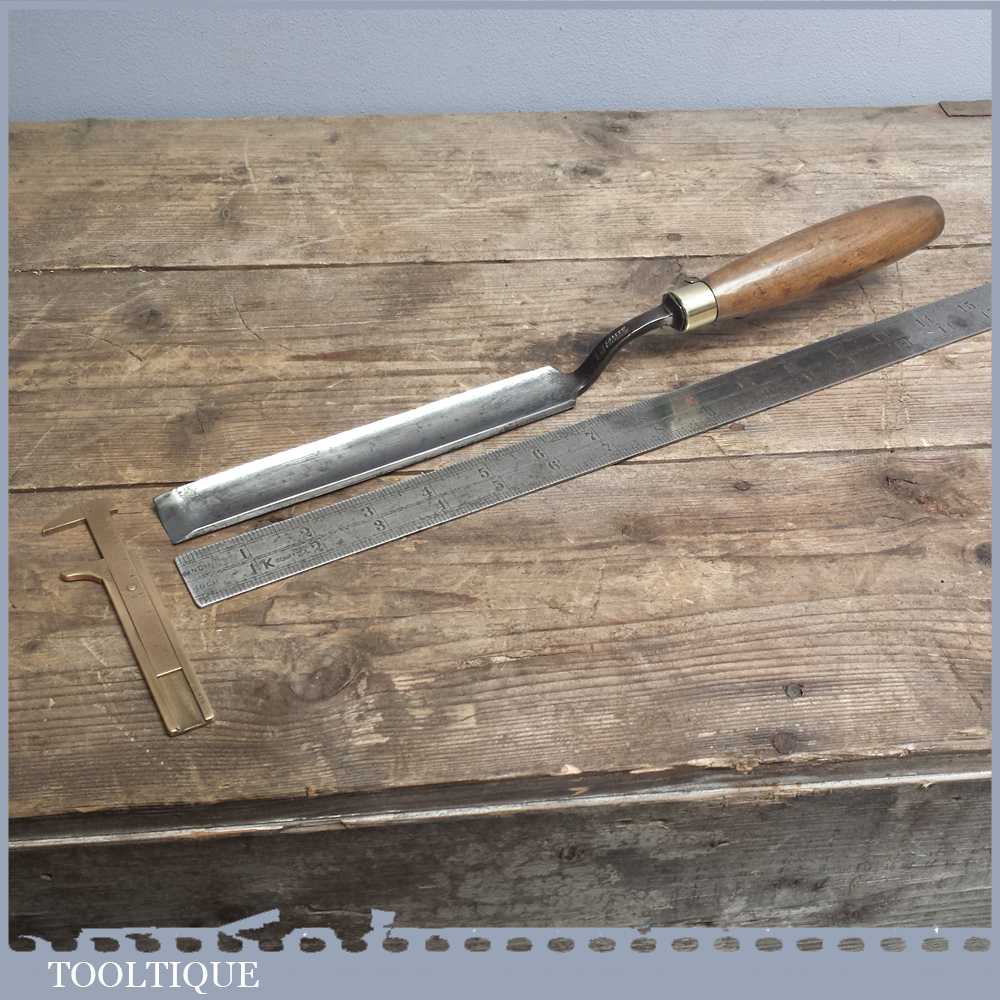 Vintage 1" Wide Cranked Paring Gouge Chisel By I SORBY