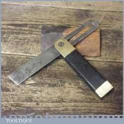 Vintage Carpenters Ebony Brass 7 ½” Sliding Bevel - Fair Condition