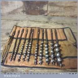 Vintage Ridgeway Set 11 No: Double Spur Screw Auger Bits 1/4” – 1 ¼”