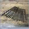 Scarce Vintage Set 20 No: Solid Nose Wing Pattern Screw Auger Bits 1/4” – 1 ¼”