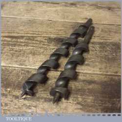 2 No: Heavy Duty Woodworking Auger Bits - Good Condition