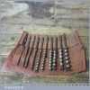Vintage Ridgeway Set 10 No: Double Spur Screw Auger Bits 1/4” – 1”