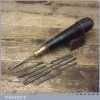 Antique Ebony Brass 10 Piece Multi Tool Screwdriver Bradawl Saw - Good Condition