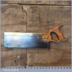 Vintage 12” Superior Warranted Sheffield Brass Back Tenon Saw 11 TPI - Sharpened