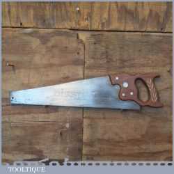 Vintage Disston Canada 22” Cross Cut Panel Handsaw 9 TPI - Refurbished Sharpened