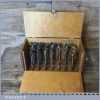 Rare Vintage Set 21 No: Wadkin forstner Bits 3/8” – 1 ½” In Beechwood Box
