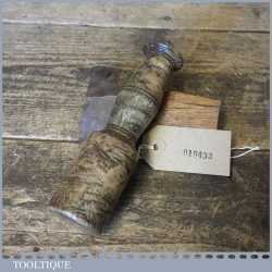 Unusual Vintage 6” Long Burr Walnut Auctioneer’s Gavel Brass Tipped