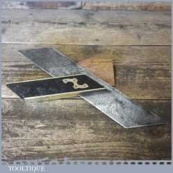 Vintage 10” Carpenter’s Ebony Brass Mitre Square - Good Condition