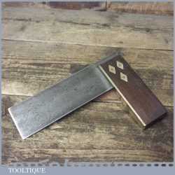 Vintage Hughes Bros Carpenter’s Rosewood Brass 6” Try Square - Good Condition