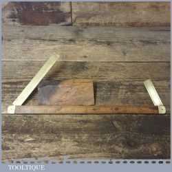 Vintage 12” Boxwood Brass Double Folding Boat Builder’s Bevel