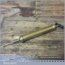 Large Vintage Brass Farming Or Veterinary Syringe - Good Condition