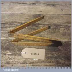Vintage Rabone No: 1377 Boxwood Brass 24” Folding Ruler - Good Condition