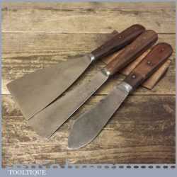 2 No: Vintage Scrapers Plus 1 No: Putty Knife Rosewood Handles - Good Condition