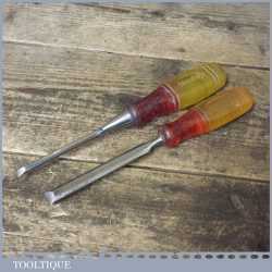  2 No Marples Shamrock Carpenter’s Bevel Edge Chisels ¼” & ½” - Sharpened