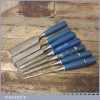 7 No: Vintage Stanley 5002 Socketed Bevel Edge Chisels 1/8” to 1 ½” - Sharpened