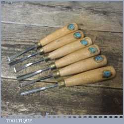 Set 6 No: Robert Sorby Kangaroo Vintage Wood Carving Chisels - Sharpened