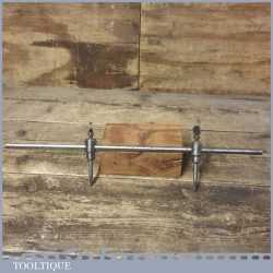 Vintage Pair Cast Steel Trammel Points On Steel Rod - Good Condition