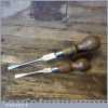 2 No: Vintage Cabinet Makers Beechwood Screwdrivers - Good Condition