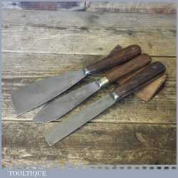 2 No: Vintage Scrapers Plus 1 No: Putty Knife Rosewood Handles - Good Condition