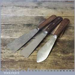 2 No: Vintage Scrapers Plus 1 No: Putty Knife Rosewood Handles - Good Condition