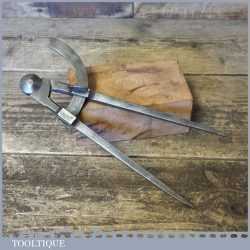 Scarce Vintage Charles Nurse 9” Steel Leatherworking Square Leg Dividers