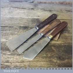 2 No: Vintage Scrapers Plus 1 No: Putty Knife Rosewood Handles - Good Condition