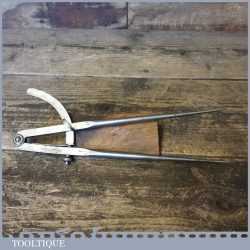 Antique P Lowentraut USA 10” Cast Steel Leatherworking Square Leg Dividers