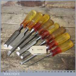 8 No: Vintage Marples Shamrock Bevel Edge Firmer Chisels 1/8” to 1” - Sharpened
