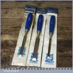 3 No: Record Marples Bevel Edge Chisels 3/8” 1/ 2” & 3/4” - Sharpened