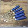5 No: vintage Marples Socketed Bevel Edge Chisels ¼” to 1” - Sharpened