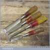 4 No: Record Marples Bevel Edge Chisels ½” to 1 ¼” - Sharpened
