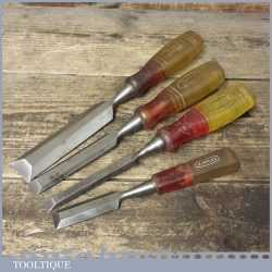 4 No: Record Marples Bevel Edge Chisels ½” to 1 ¼” - Sharpened