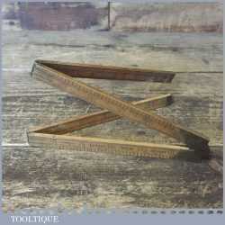 Vintage 2ft Rabone No: 1375 Boxwood Brass Folding Ruler - Good Condition