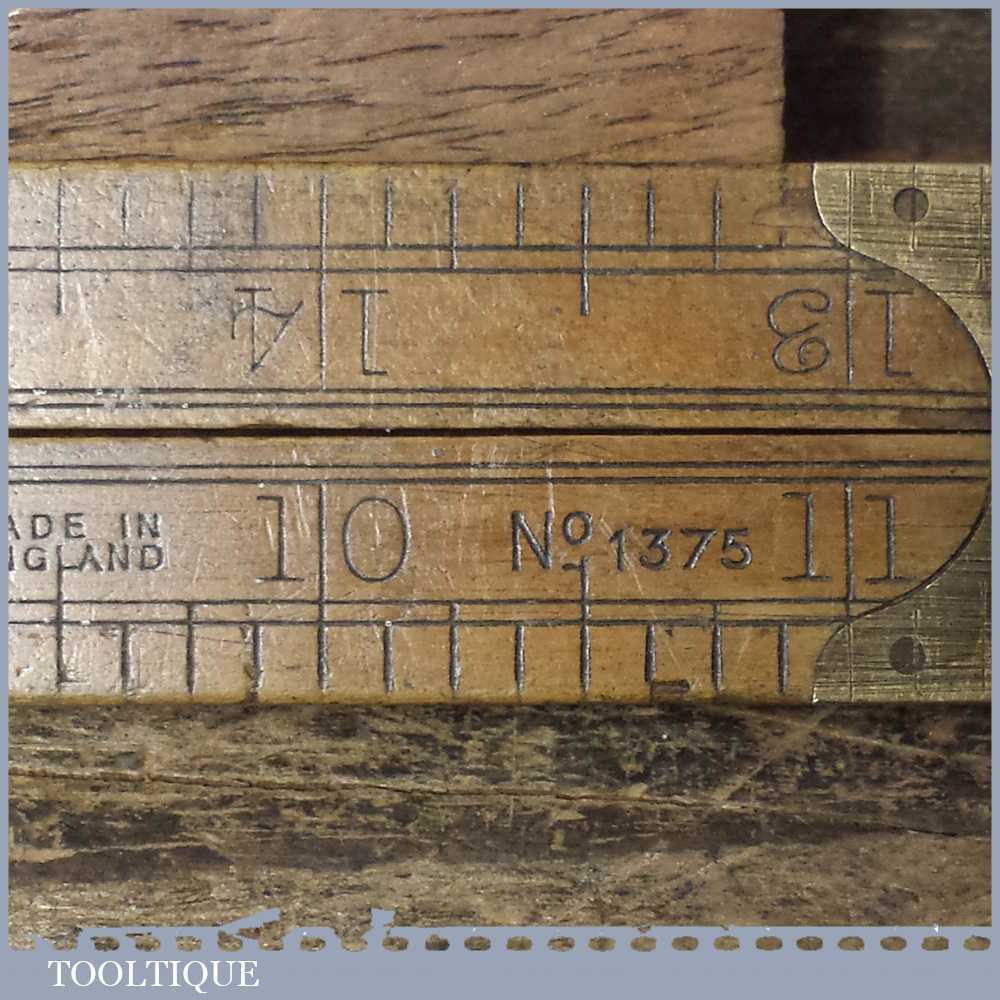 Vintage 2ft Rabone No: 1375 Boxwood Brass Folding Ruler – Good ...