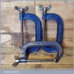 3 No: Vintage Record Carpenter’s 6” G Clamps - Refurbished For Use