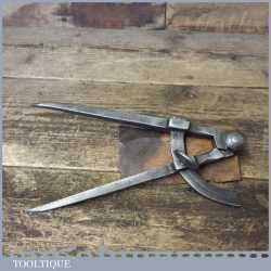 Vintage leatherworking 8” cast steel square leg steel dividers